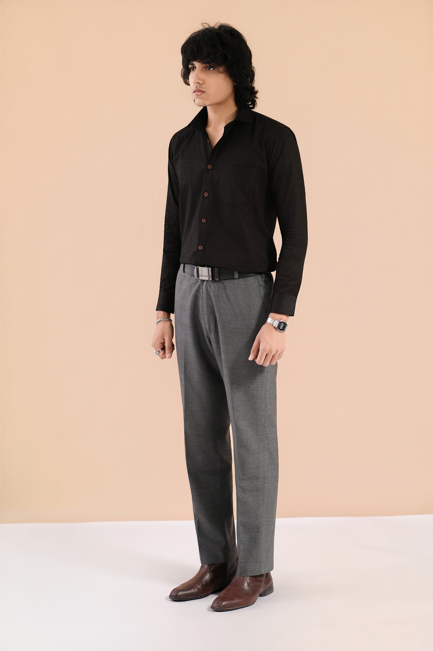 Handloom Cotton Chrome Black