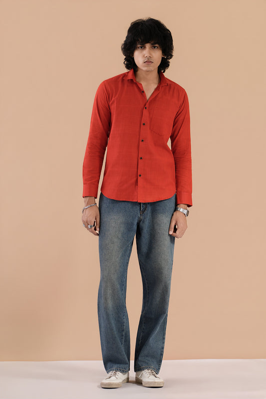 Handloom Cotton Coke Red