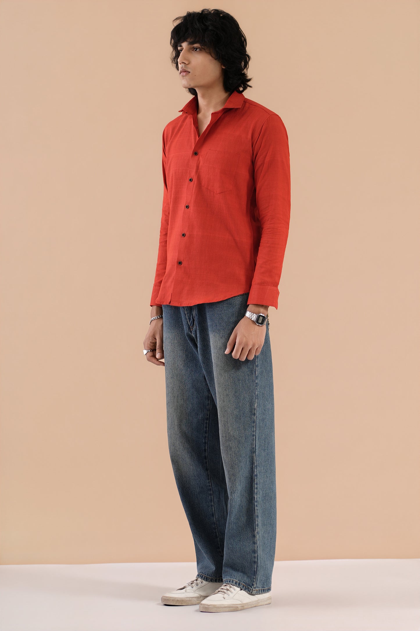 Handloom Cotton Coke Red