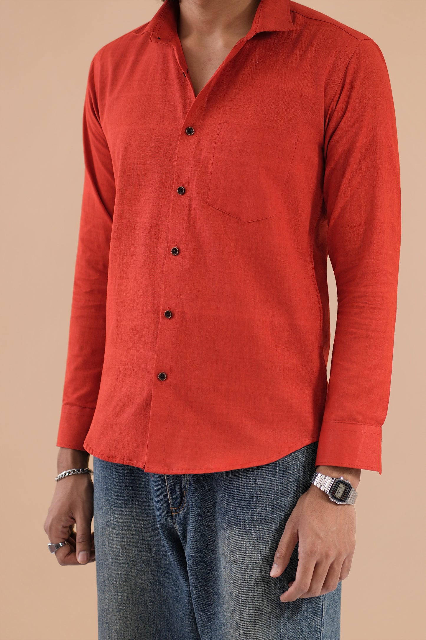 Handloom Cotton Coke Red